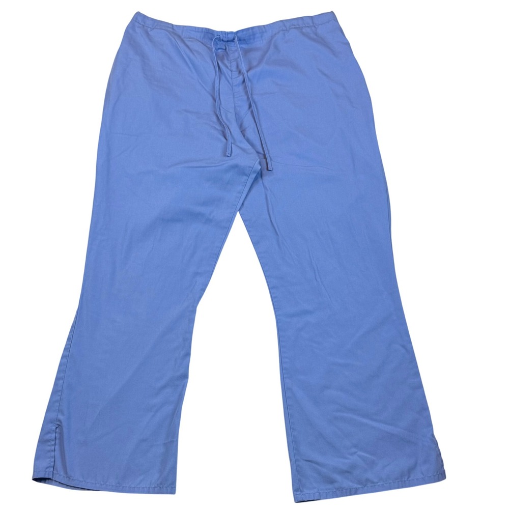 Cherokee Workwear‎ Scrubs Pants Blue Drawstring Flare Leg Size XL - Extra Large